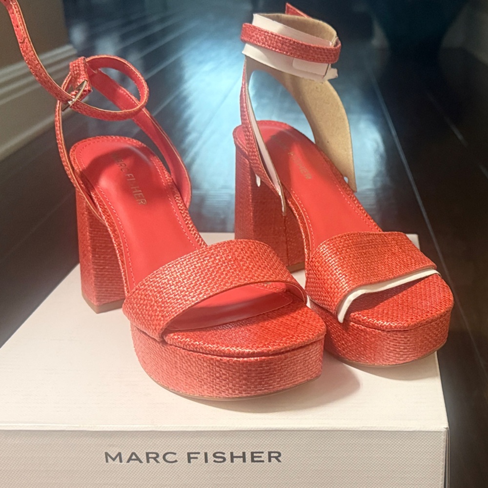Marc Fisher Women's Vibrant Red Platform Heels
